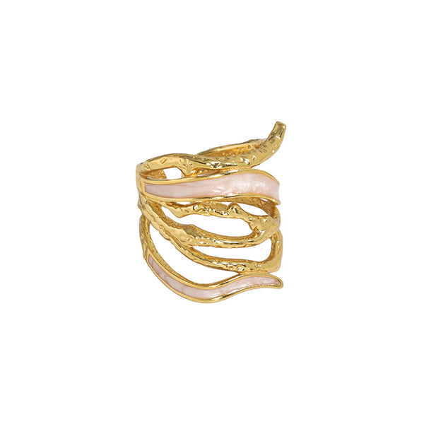 Lovcia Adjustable 925 Sterling Silver Ring Gold Plated-Rings-Yellow Gold-Yellow Gold