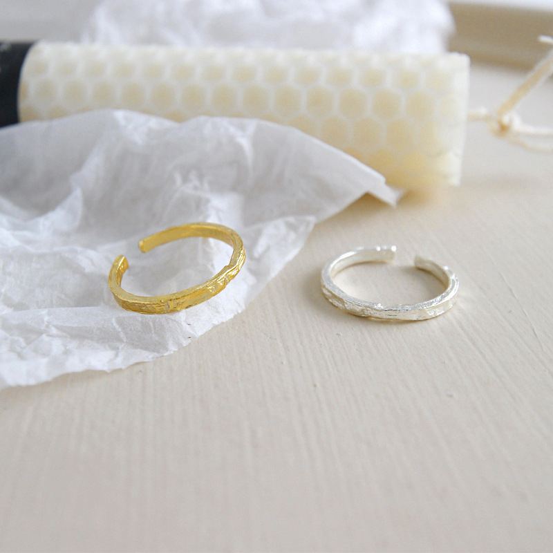 Lovcia Adjustable 925 Sterling Silver Ring Gold Plated-Rings-Yellow Gold-Yellow Gold