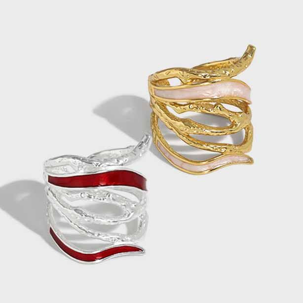 Lovcia Adjustable 925 Sterling Silver Ring Gold Plated-Rings-Yellow Gold-Yellow Gold