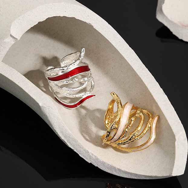 Lovcia Adjustable 925 Sterling Silver Ring Gold Plated-Rings-Yellow Gold-Yellow Gold