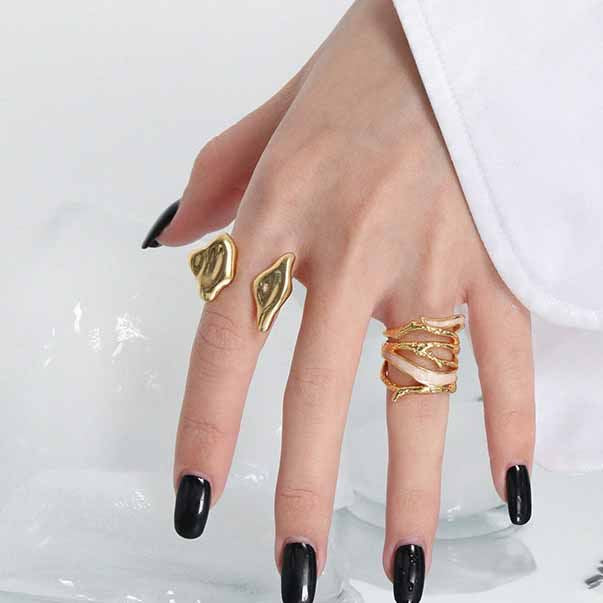 Lovcia Adjustable 925 Sterling Silver Ring Gold Plated-Rings-Yellow Gold-Yellow Gold