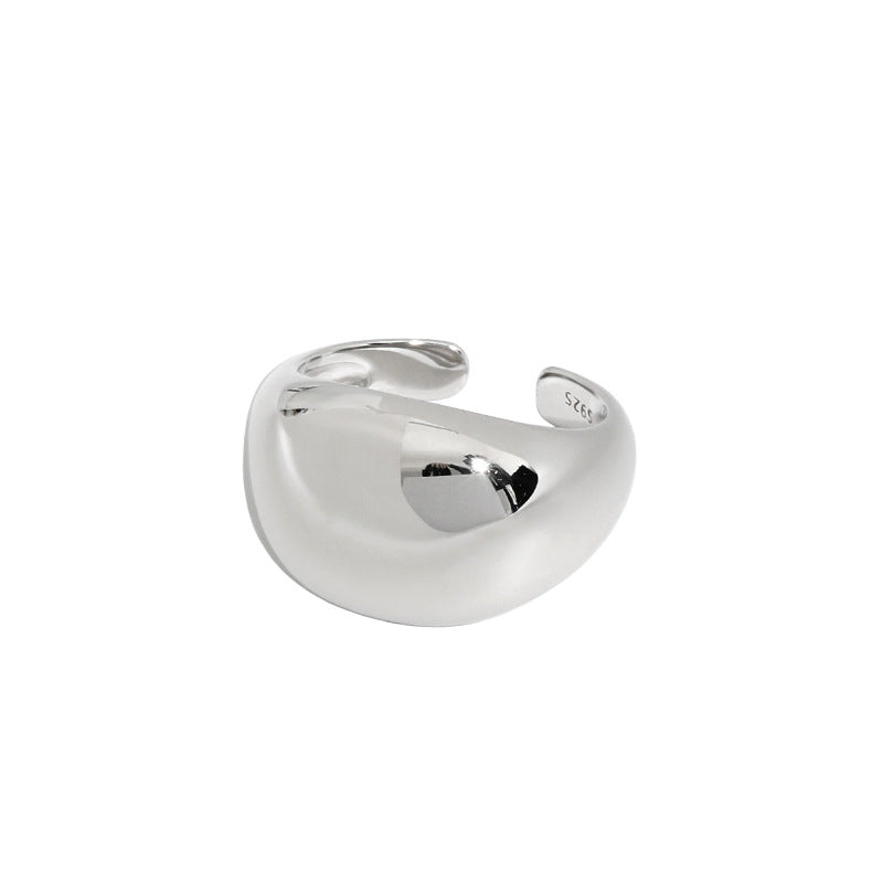 Lovcia Adjustable Arc Ring Sterling Silver 18K Gold Plated-Rings-Silver-Silver