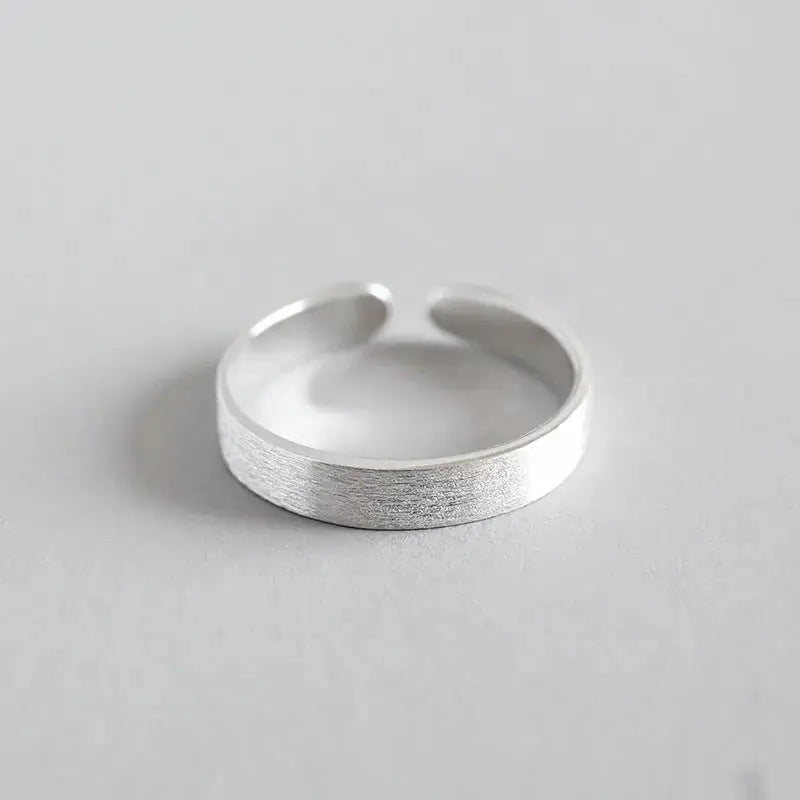 Lovcia Adjustable Brushed Polishing Solid 925 Sterling Silver Open Size Joint Ring Band-Rings-Us 5.5 Adjustable-Us 5.5 Adjustable