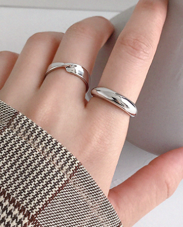 Lovcia Adjustable Circle Ring 925 Sterling Silver Gold Tone-Rings-Rhodium-Rhodium
