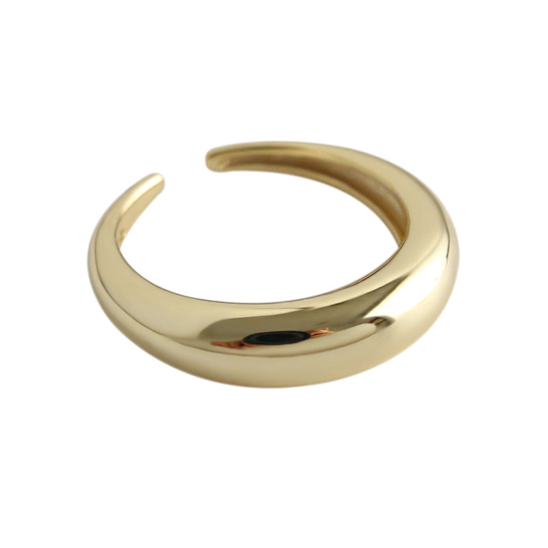 Lovcia Adjustable Circle Ring 925 Sterling Silver Gold Tone-Rings-Yellow Gold-Yellow Gold