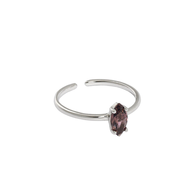 Lovcia Adjustable Created Tourmaline Ring Gold Plated 925-Rings-Silver-Silver