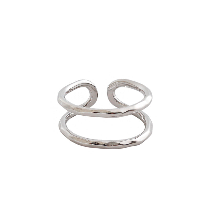 Lovcia Adjustable Double Layer Gold Plated Ring 925 Silver-Rings-Yellow Gold-Yellow Gold