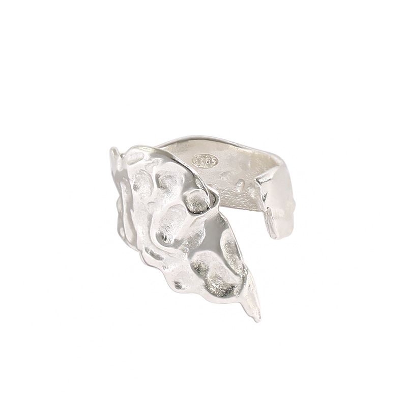 Lovcia Adjustable Feather Ring Gold Tone 925 Silver-Rings-Silver-Silver