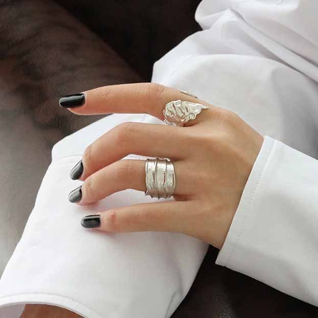 Lovcia Adjustable Feather Ring Gold Tone 925 Silver-Rings-Yellow Gold-Yellow Gold