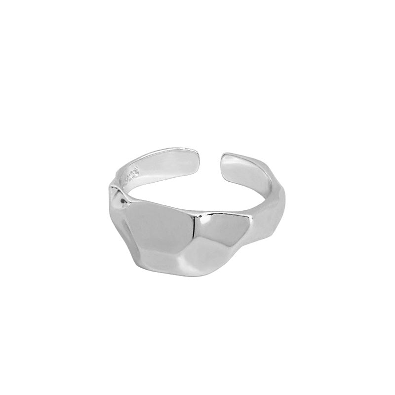 Lovcia Adjustable Geometry Ring 925 Sterling Silver-Rings-Rhodium-Rhodium