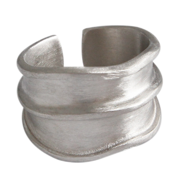 Lovcia Adjustable Gold Plated 925 Sterling Silver Ring Wide-Rings-Silver-