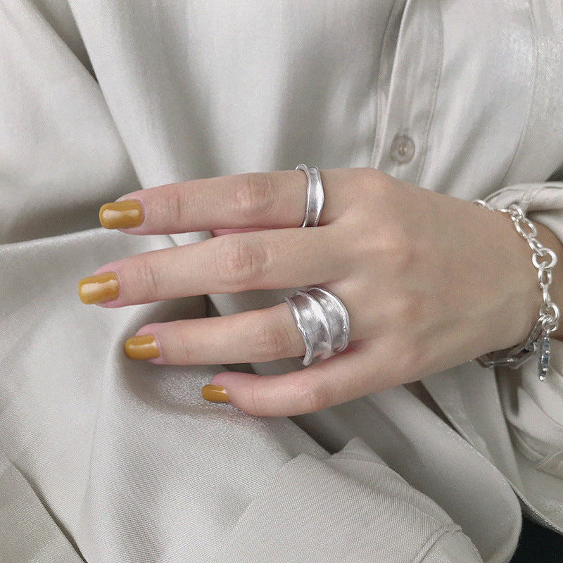 Lovcia Adjustable Gold Plated 925 Sterling Silver Ring Wide-Rings-Yellow Gold-