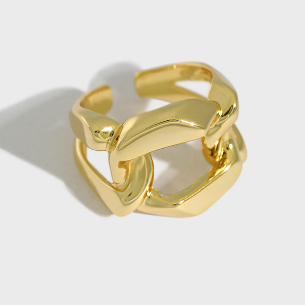 Lovcia Adjustable Gold Plated 925 Sterling Silver Ring-Rings-Yellow Gold-Yellow Gold