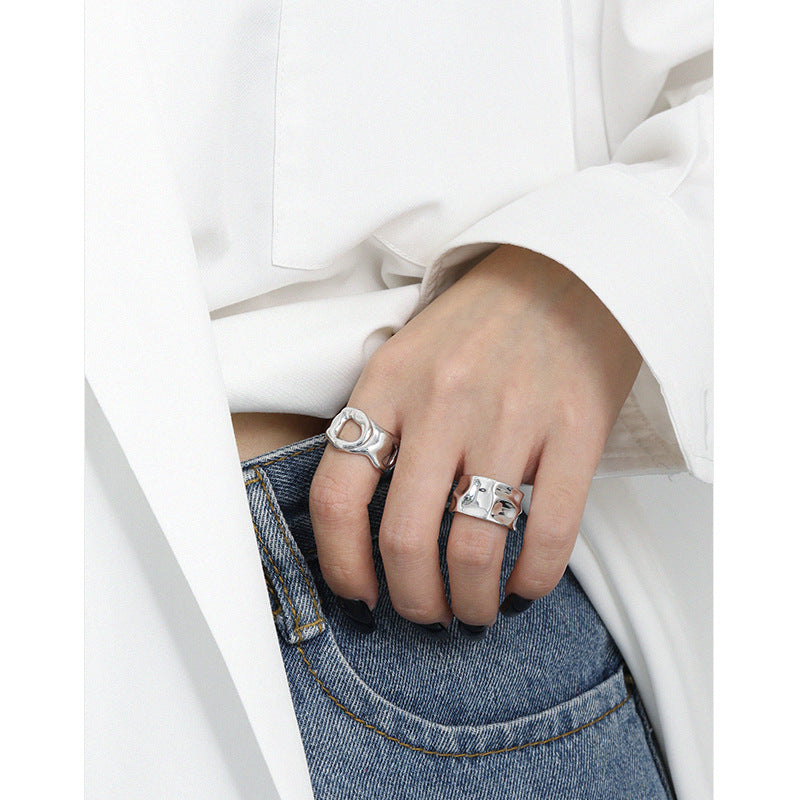 Lovcia Adjustable Gold Plated Hollow Heart Ring 925 Silver-Rings-Yellow Gold-Yellow Gold
