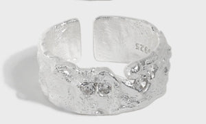 Lovcia Adjustable Gold Plated Sterling Silver CZ Ring-Rings-Silver & White Cz-Silver & White Cz