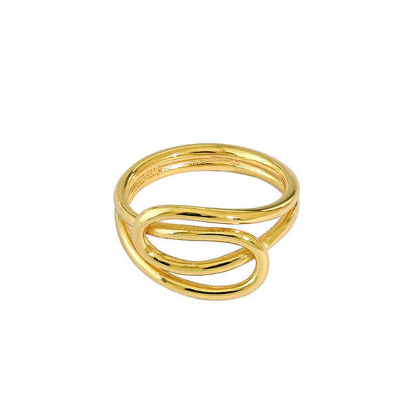 Lovcia Adjustable Gold Tone 925 Silver Ring Open Size-Rings-Yellow Gold-Yellow Gold