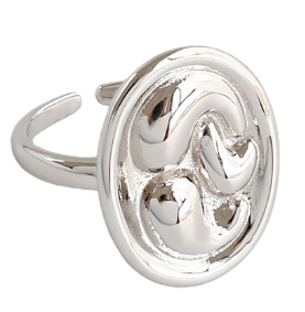 Lovcia Adjustable Gold Tone 925 Sterling Silver Open Ring-Rings-Silver-