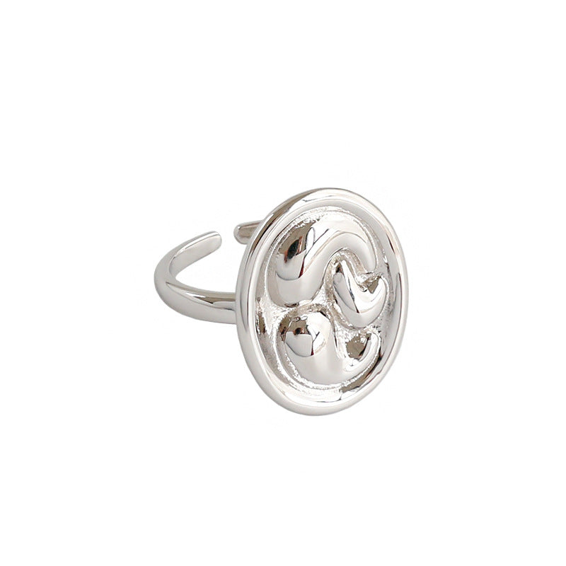 Lovcia Adjustable Gold Tone 925 Sterling Silver Open Ring-Rings-Yellow Gold-