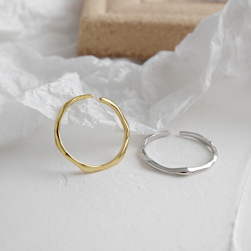 Lovcia Adjustable Gold Tone 925 Sterling Silver Ring-Rings-Silver-Silver