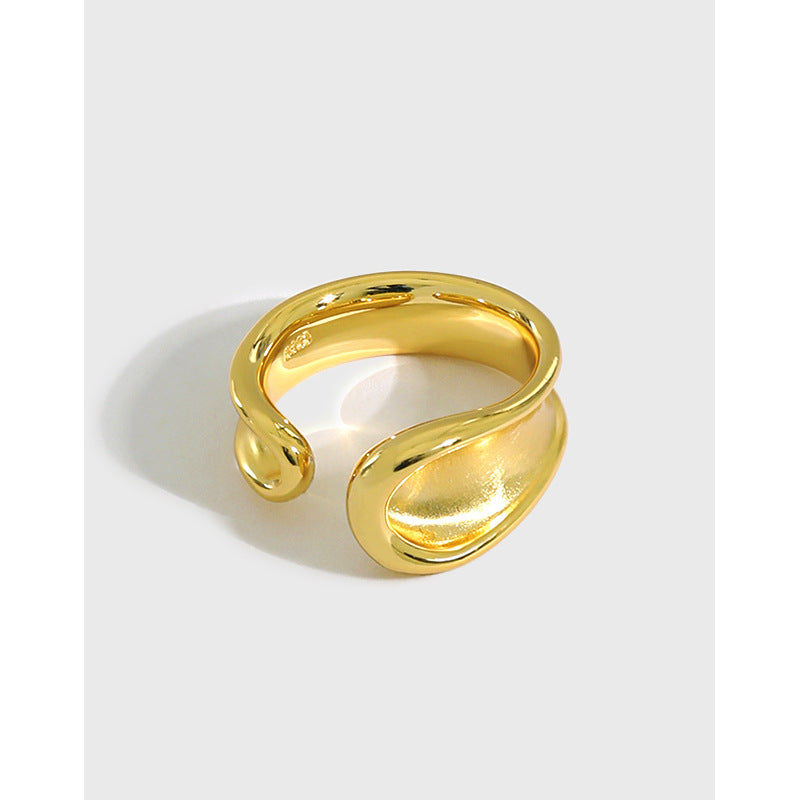 Lovcia Adjustable Gold Tone 925 Sterling Silver Ring-Rings-Yellow Gold-Yellow Gold
