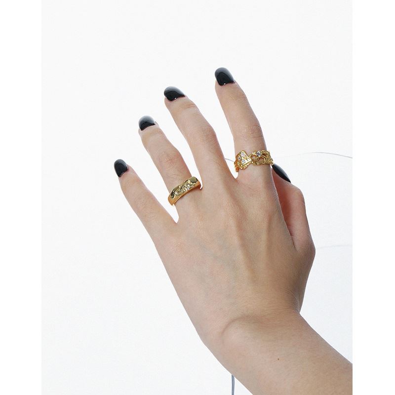 Lovcia Adjustable Gold Tone CZ 925 Sterling Silver Ring-Rings-Yellow Gold-Yellow Gold