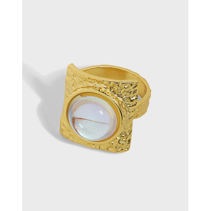 Lovcia Adjustable Gold Tone Ring 925 Sterling Silver-Rings-Yellow Gold-Yellow Gold