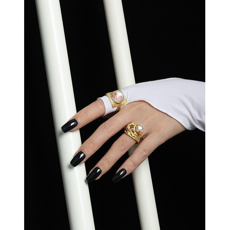 Lovcia Adjustable Gold Tone Ring 925 Sterling Silver-Rings-Yellow Gold-Yellow Gold