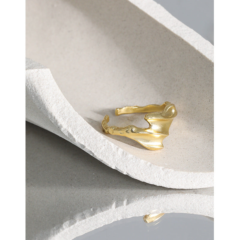 Lovcia Adjustable Gold Tone Sterling Silver Ring Open Size-Rings-Yellow Gold-Yellow Gold