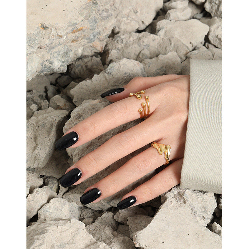 Lovcia Adjustable Gold Tone Sterling Silver Ring Open Size-Rings-Yellow Gold-Yellow Gold