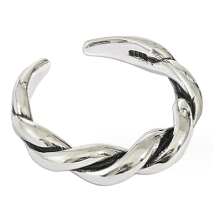 Lovcia Adjustable Gold Tone Twisted Ring 925 Silver-Rings-Vintage-Vintage