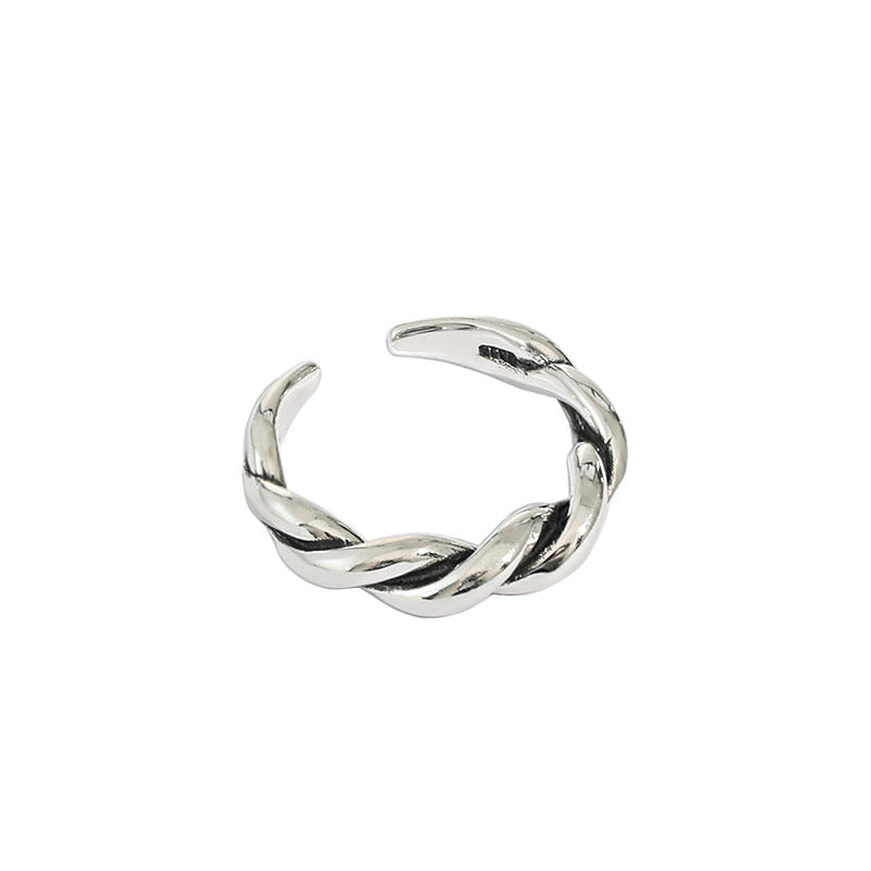 Lovcia Adjustable Gold Tone Twisted Ring 925 Silver-Rings-Yellow Gold-Yellow Gold