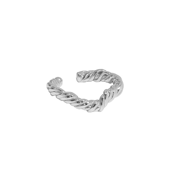 Lovcia Adjustable Gold Tone Twisted Sterling Silver Ring-Rings-Yellow Gold-Yellow Gold