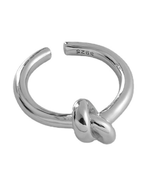 Lovcia Adjustable Knot 925 Sterling Silver Gold Tone Ring-Rings-Silver-