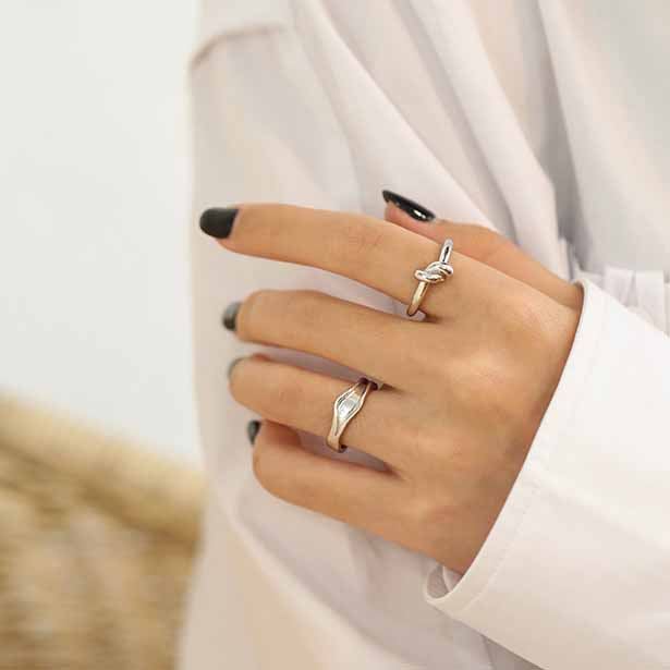Lovcia Adjustable Knot 925 Sterling Silver Gold Tone Ring-Rings-Yellow Gold-