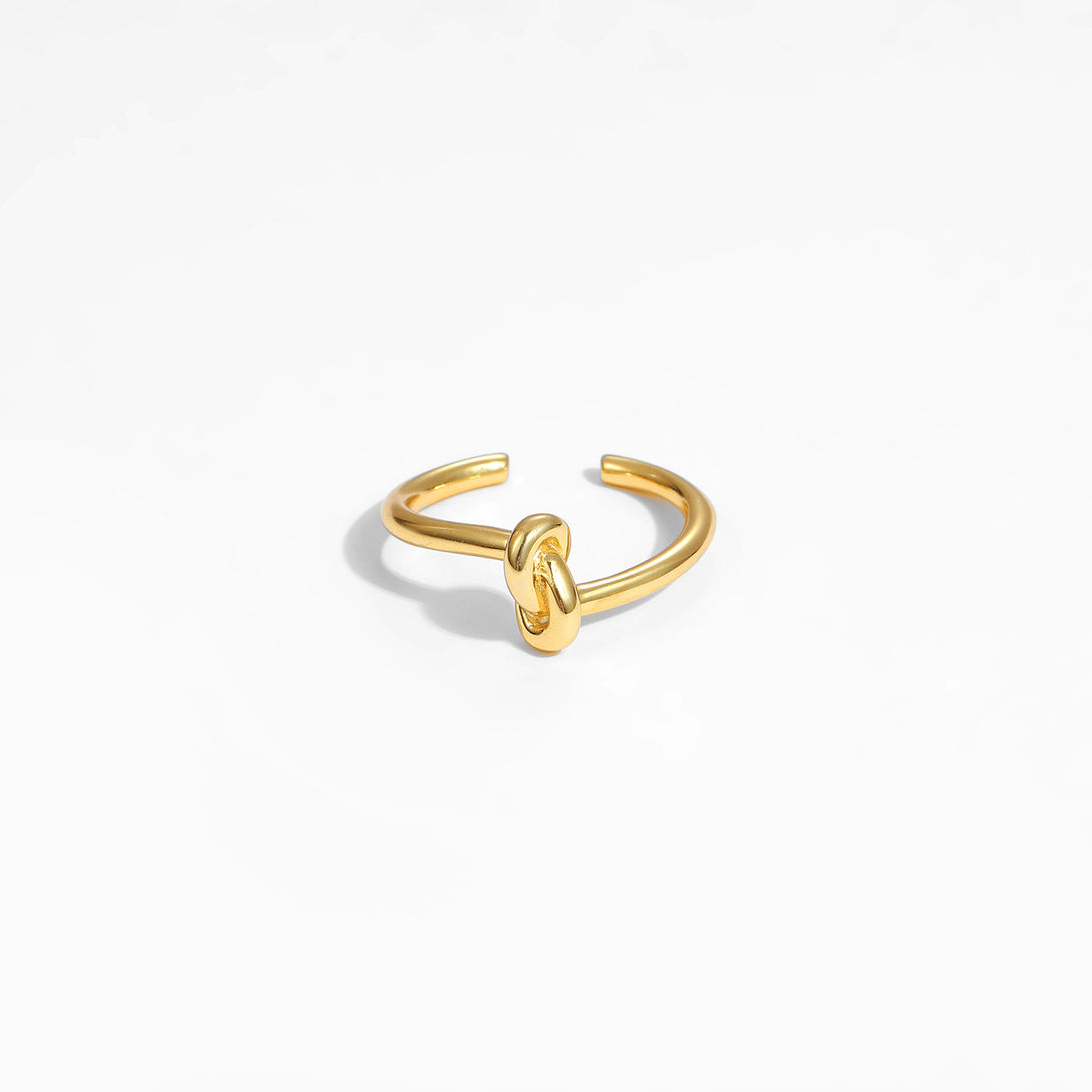 Lovcia Adjustable Knot 925 Sterling Silver Gold Tone Ring-Rings-Yellow Gold-