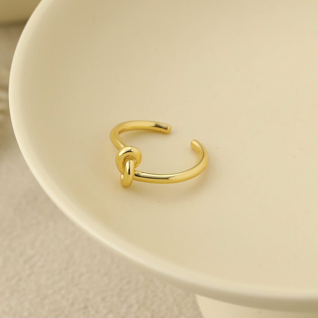 Lovcia Adjustable Knot 925 Sterling Silver Gold Tone Ring-Rings-Yellow Gold-