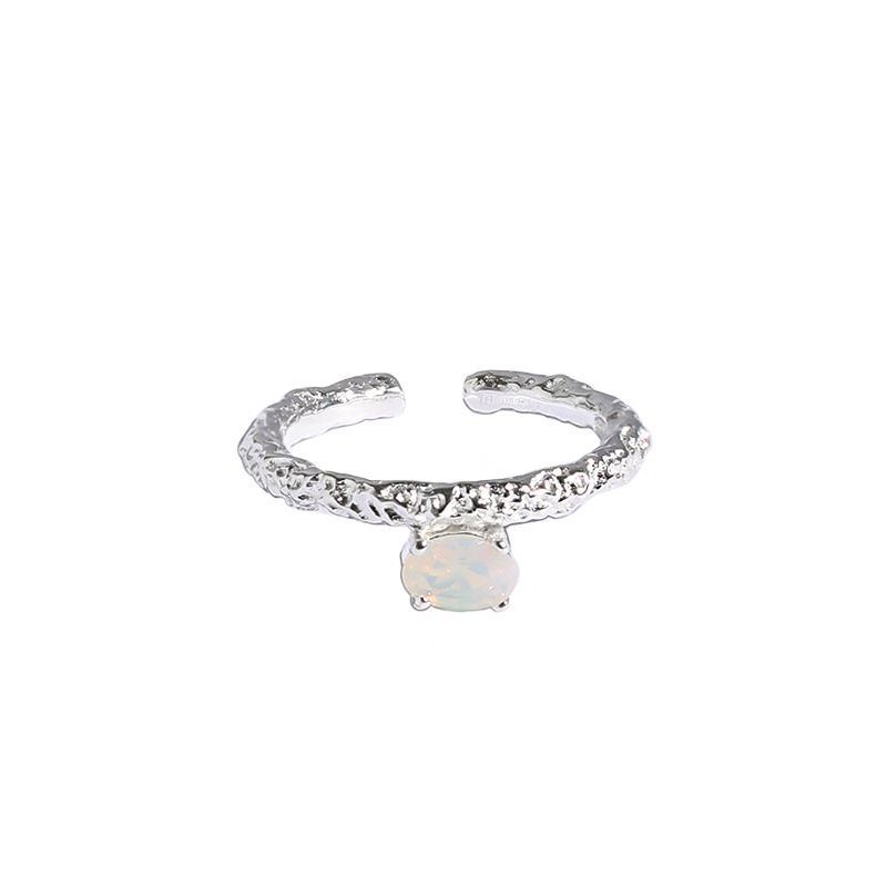 Lovcia Adjustable Opal Gold Tone 925 Sterling Silver Ring-Rings-Yellow Gold-