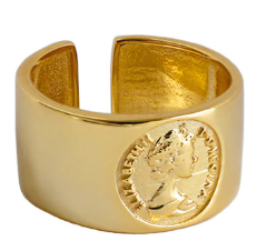 Lovcia Adjustable Open Size 925 Sterling Silver Gold Ring-Rings-Yellow Gold-