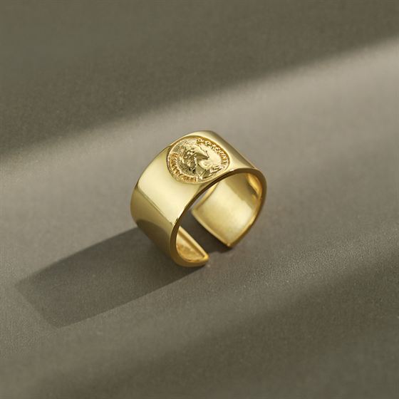 Lovcia Adjustable Open Size 925 Sterling Silver Gold Ring-Rings-Yellow Gold-