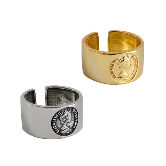 Lovcia Adjustable Open Size 925 Sterling Silver Gold Ring-Rings-Yellow Gold-