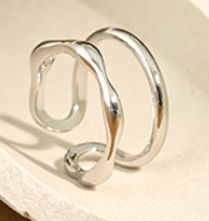 Lovcia Adjustable Ring 925 Sterling Silver Gold Plated-Rings-Silver-Silver