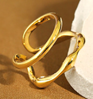 Lovcia Adjustable Ring 925 Sterling Silver Gold Plated-Rings-Yellow Gold-Yellow Gold