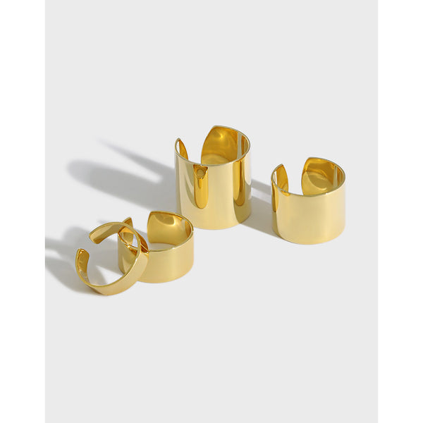 Lovcia Adjustable Ring 925 Sterling Silver Gold Plated-Rings-Yellow Gold-#20mm-Yellow Gold