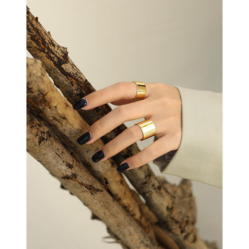 Lovcia Adjustable Ring 925 Sterling Silver Gold Plated-Rings-Yellow Gold-#20mm-Yellow Gold