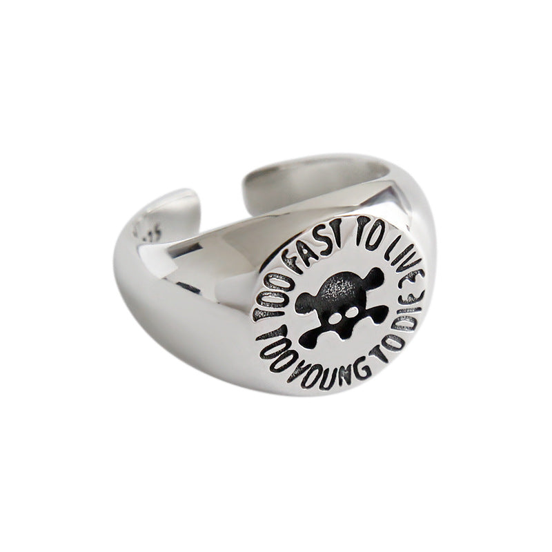 Lovcia Adjustable Skull Ring 925 Sterling Silver Jewellery-Rings-Vintage-Vintage