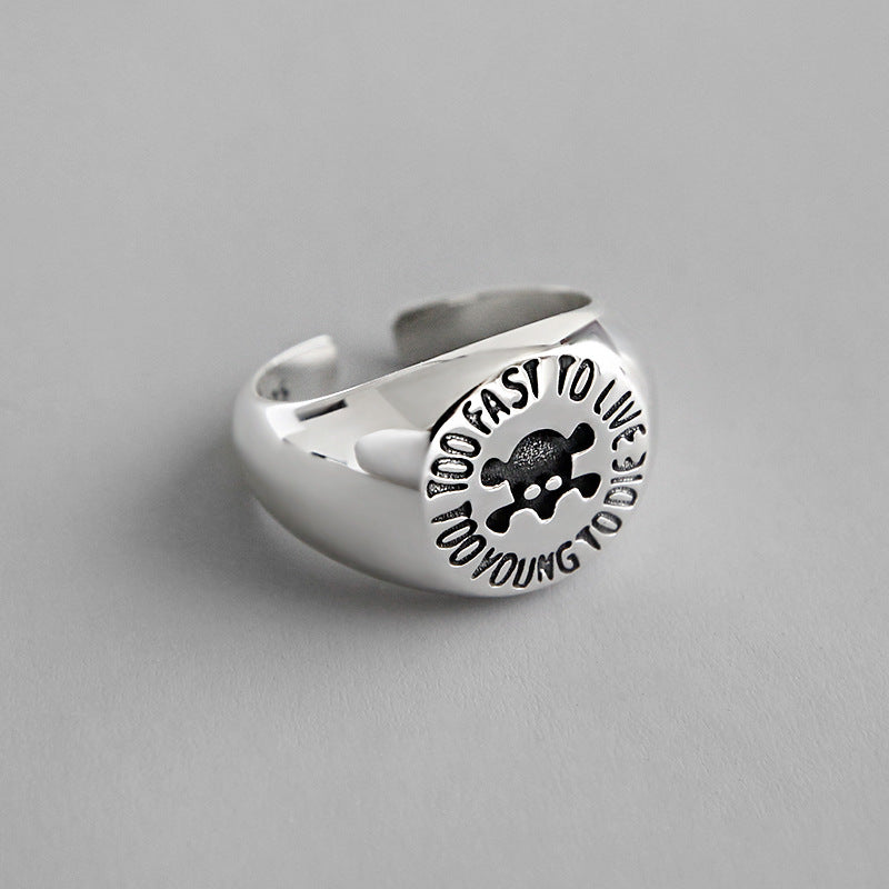 Lovcia Adjustable Skull Ring 925 Sterling Silver Jewellery-Rings-Vintage-Vintage