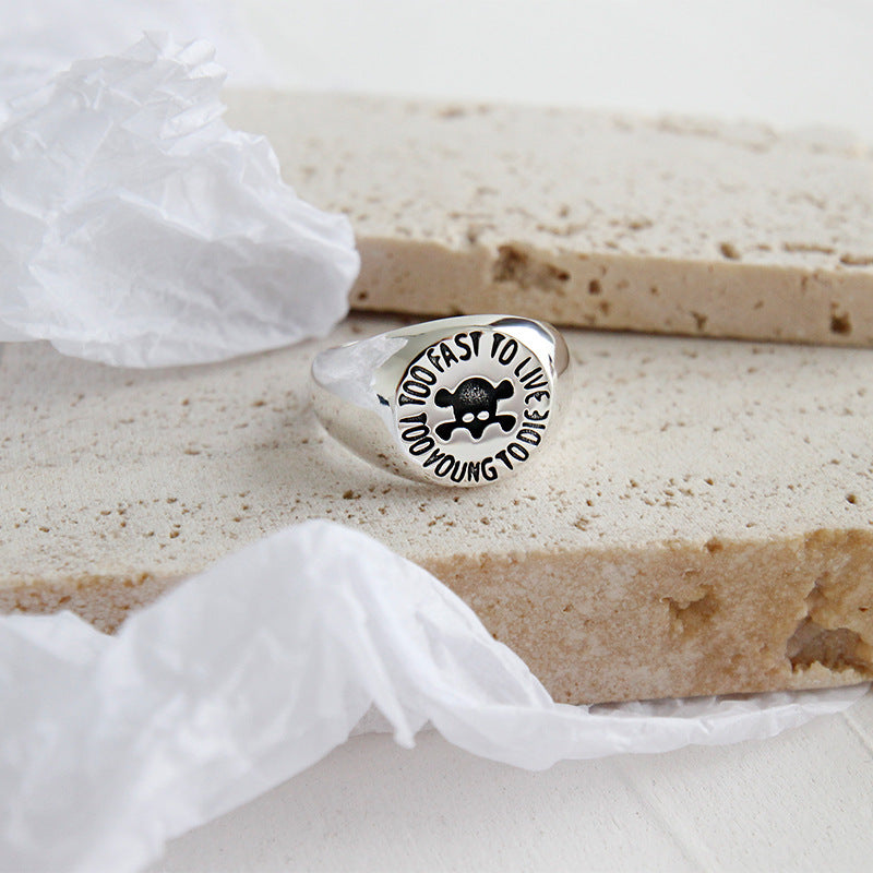 Lovcia Adjustable Skull Ring 925 Sterling Silver Jewellery-Rings-Vintage-Vintage