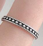 Lovcia Adjustable Sterling Silver Twisted Wave Beads Ring-Rings-Beads Ring-Beads Ring