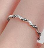 Lovcia Adjustable Sterling Silver Twisted Wave Beads Ring-Rings-Wave Ring-Wave Ring