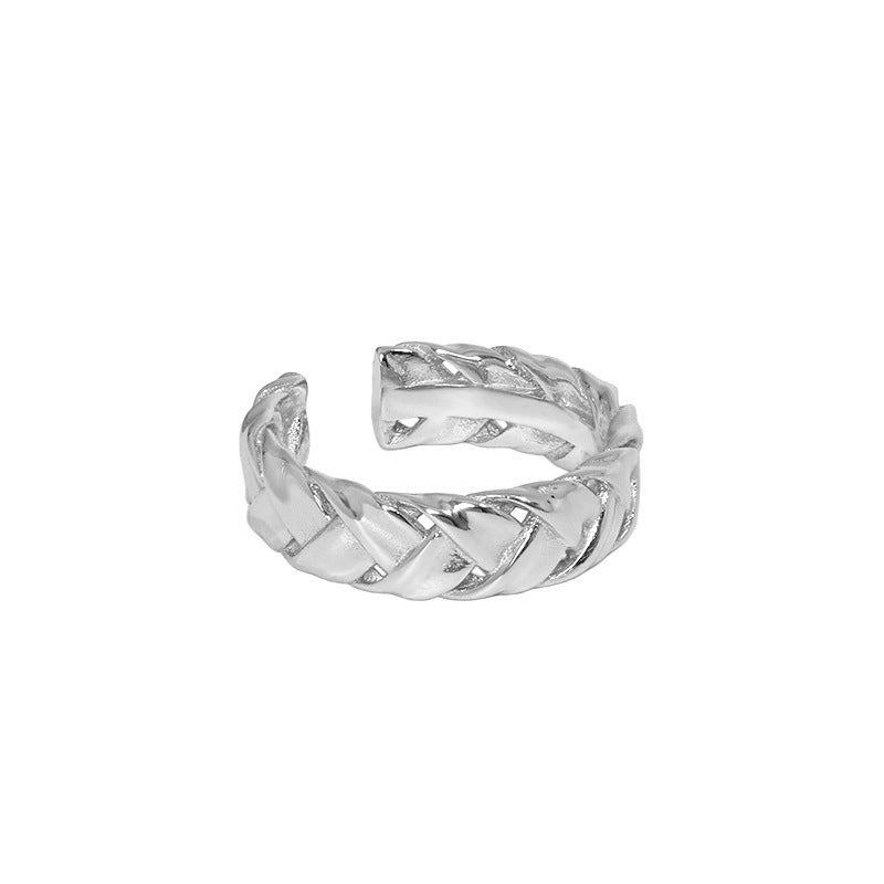 Lovcia Adjustable Twist Ring Sterling Silver Gold Plated-Rings-Silver-Silver